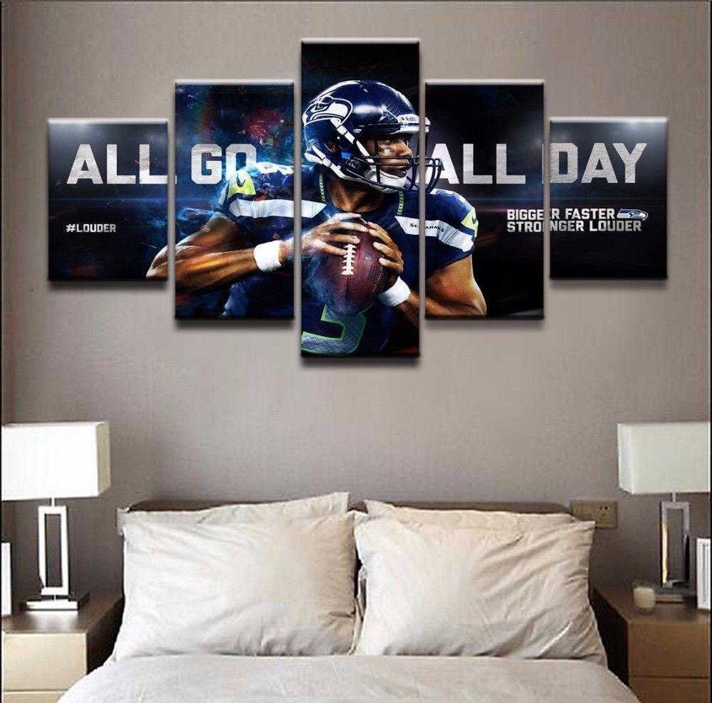 Russell Wilson Seattle Seahawks - Sport 5 Panel Canvas Art Wall Decor Russell Wilson Seattle Seahawks - Sport 5 Panel Canvas Art Wall Decor
