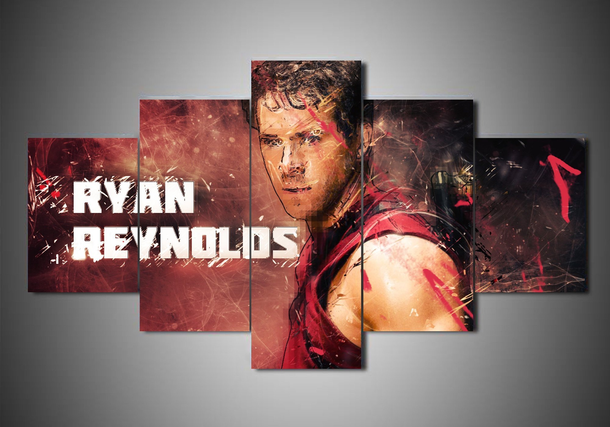 Ryan Reynolds 1 - Famous Person 5 Panel Canvas Art Wall Decor Ryan Reynolds 1 - Famous Person 5 Panel Canvas Art Wall Decor