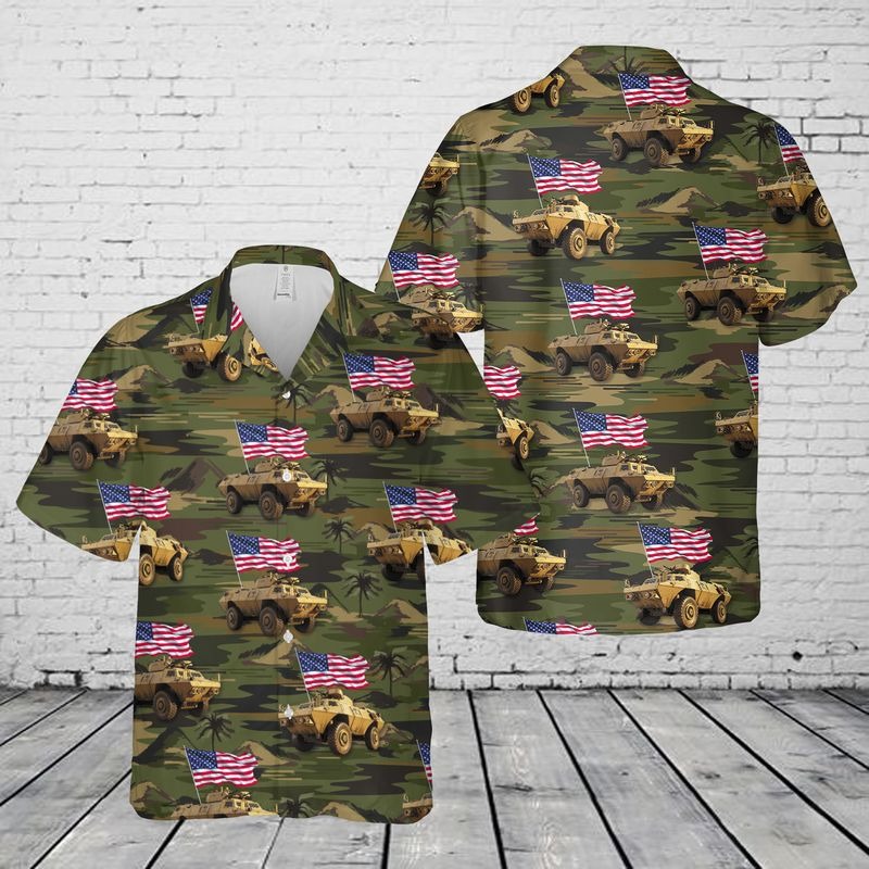 S Army M1117 Armored Security Vehicle Hawaiian Shirt S Army M1117 Armored Security Vehicle Hawaiian Shirt