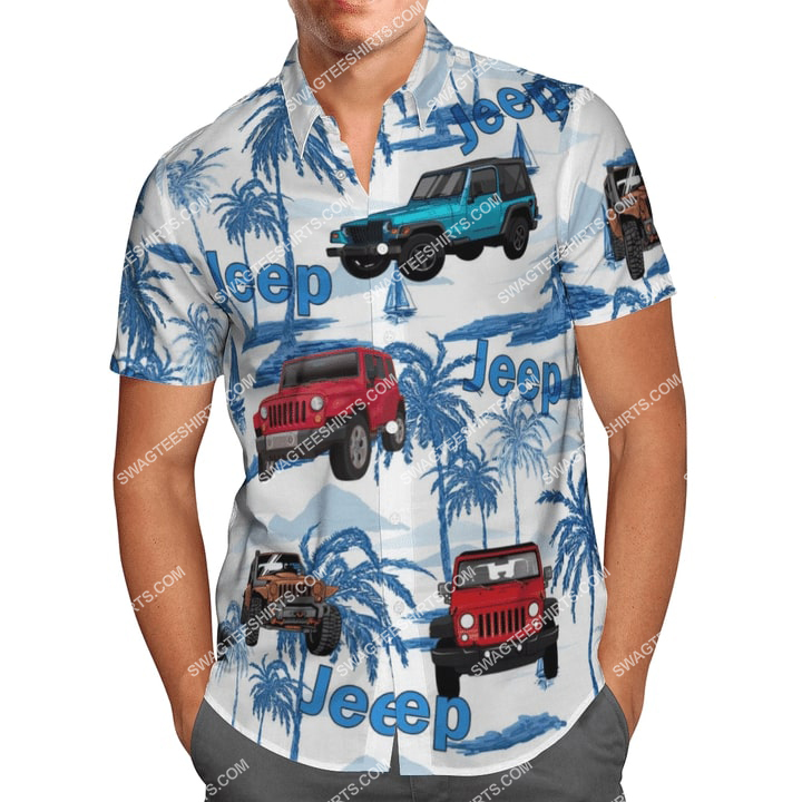 Sailboat Palm Jeep All Over Printed Hawaiian Shirt Sailboat Palm Jeep All Over Printed Hawaiian Shirt