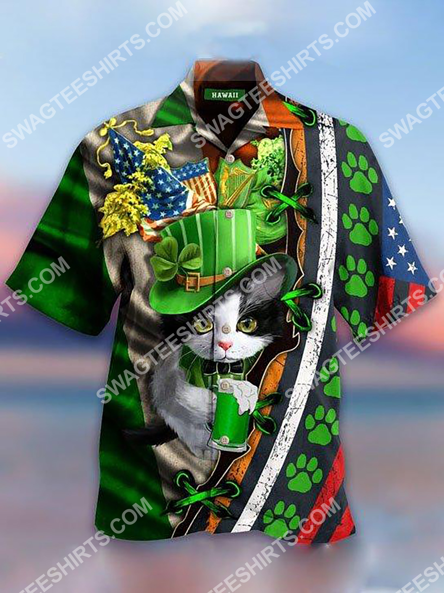 Saint Patrick’S Day Cat Lover All Over Printing Hawaiian Shirt Saint Patrick’S Day Cat Lover All Over Printing Hawaiian Shirt