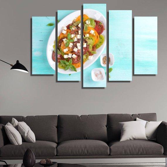Salad - Kitchen 5 Panel Canvas Art Wall Decor Salad - Kitchen 5 Panel Canvas Art Wall Decor