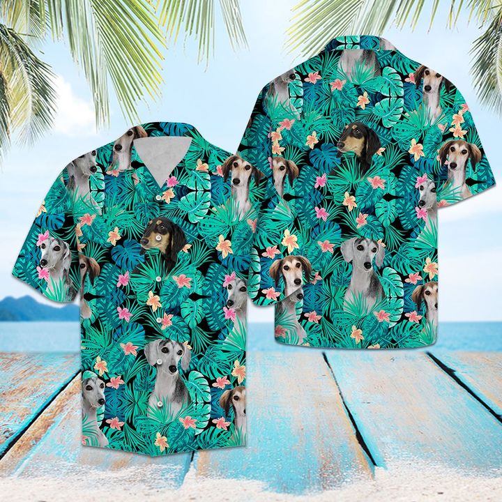 Saluki Tropical Hawaiian Shirt Summer Button Up Saluki Tropical Hawaiian Shirt Summer Button Up