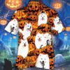 Samoyed Dog Halloween Pumpkin Hawaiian Shirt