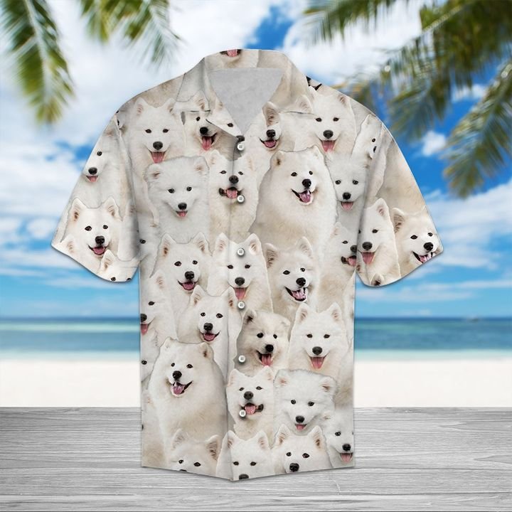 Samoyed Hawaiian Shirt Summer Button Up Samoyed Hawaiian Shirt Summer Button Up
