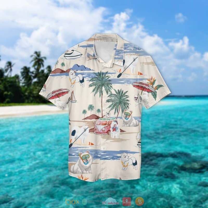 Samoyed Summer Beach Hawaiian Shirt Samoyed Summer Beach Hawaiian Shirt