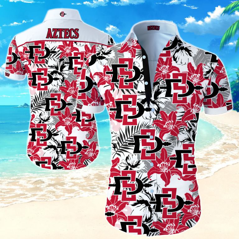 San Diego State Aztecs Hawaiian Shirt Summer Button Up San Diego State Aztecs Hawaiian Shirt Summer Button Up