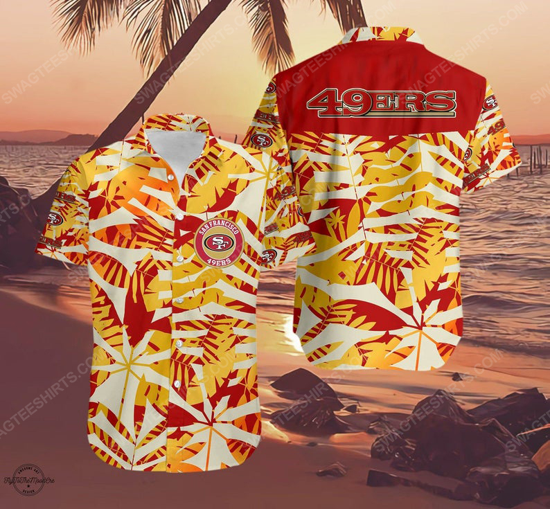 San Francisco 49Ers Logo Football Summer Vacation Hawaiian Shirt San Francisco 49Ers Logo Football Summer Vacation Hawaiian Shirt