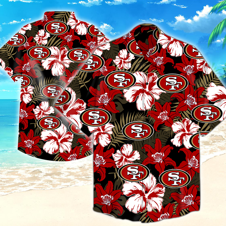 San Francisco 49Ers Nfl Hawaiian Shirt Summer Button Up San Francisco 49Ers Nfl Hawaiian Shirt Summer Button Up