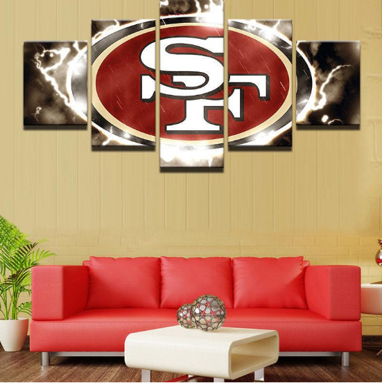 San Francisco 49Ers Sport - Sport 5 Panel Canvas Art Wall Decor San Francisco 49Ers Sport - Sport 5 Panel Canvas Art Wall Decor