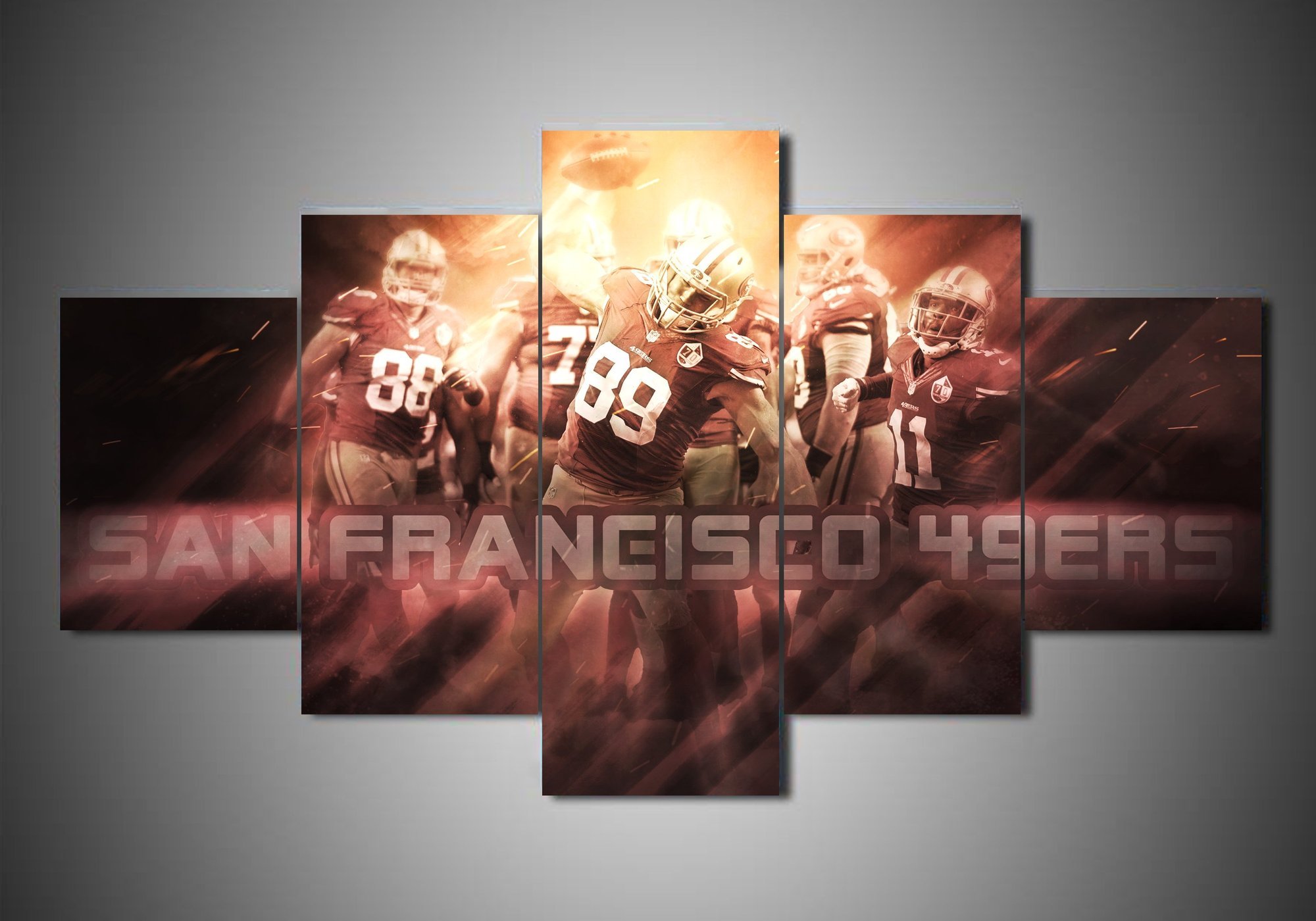 San Francisco 49Ers - Team - Sport 5 Panel Canvas Art Wall Decor San Francisco 49Ers - Team - Sport 5 Panel Canvas Art Wall Decor