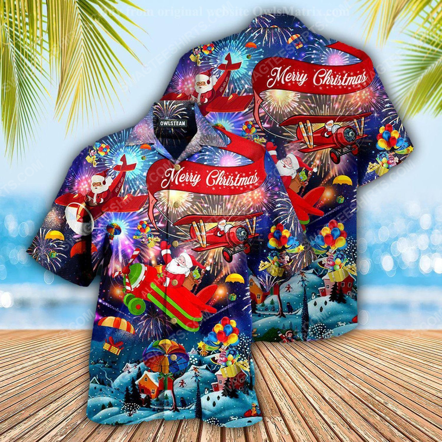 Santa Claus And Merry Christmas Full Print Hawaiian Shirt Santa Claus And Merry Christmas Full Print Hawaiian Shirt