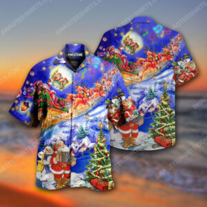 Santa Claus Loves Christmas Holiday Full Print Hawaiian Shirt