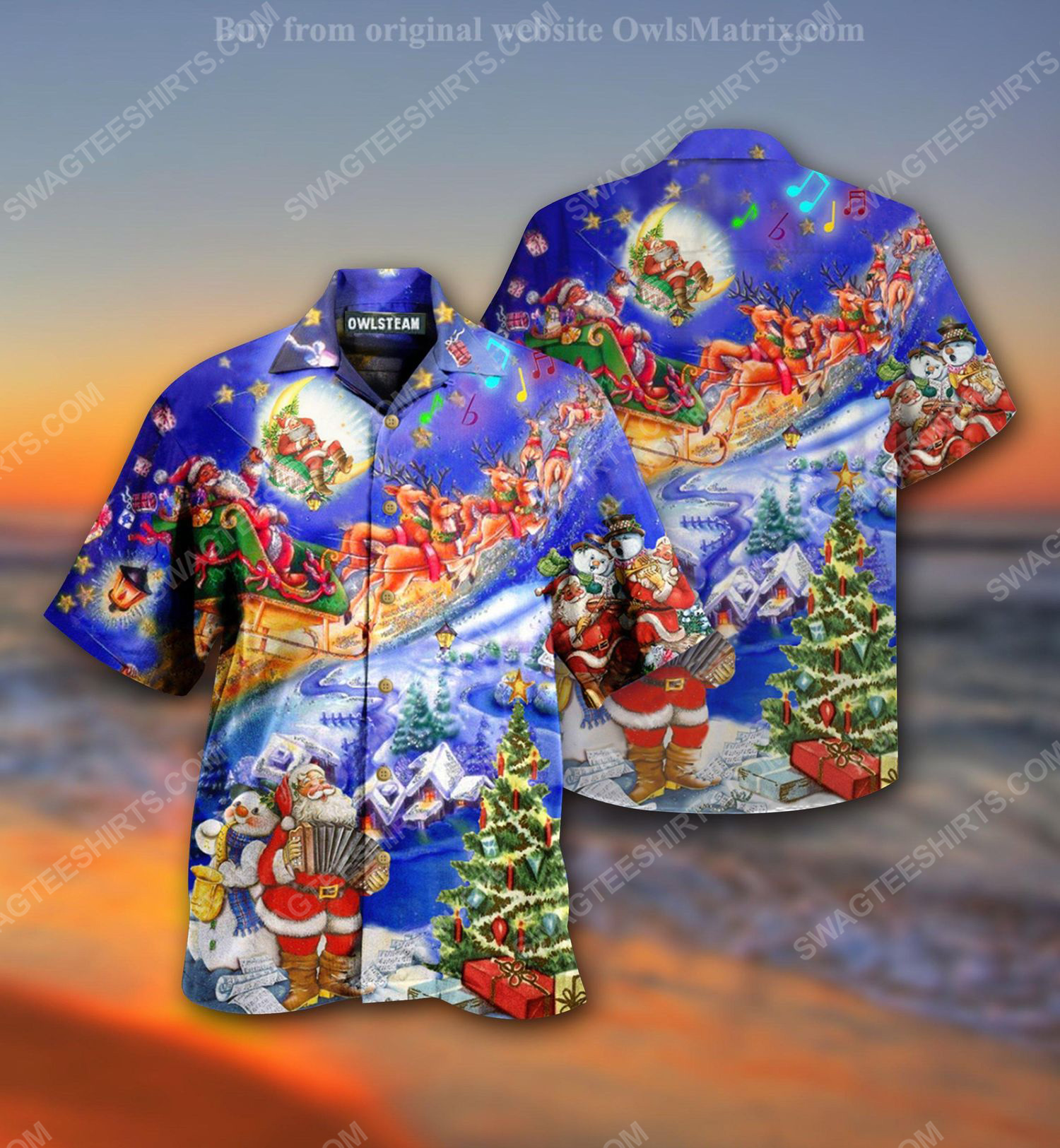 Santa Claus Loves Christmas Holiday Full Print Hawaiian Shirt Santa Claus Loves Christmas Holiday Full Print Hawaiian Shirt