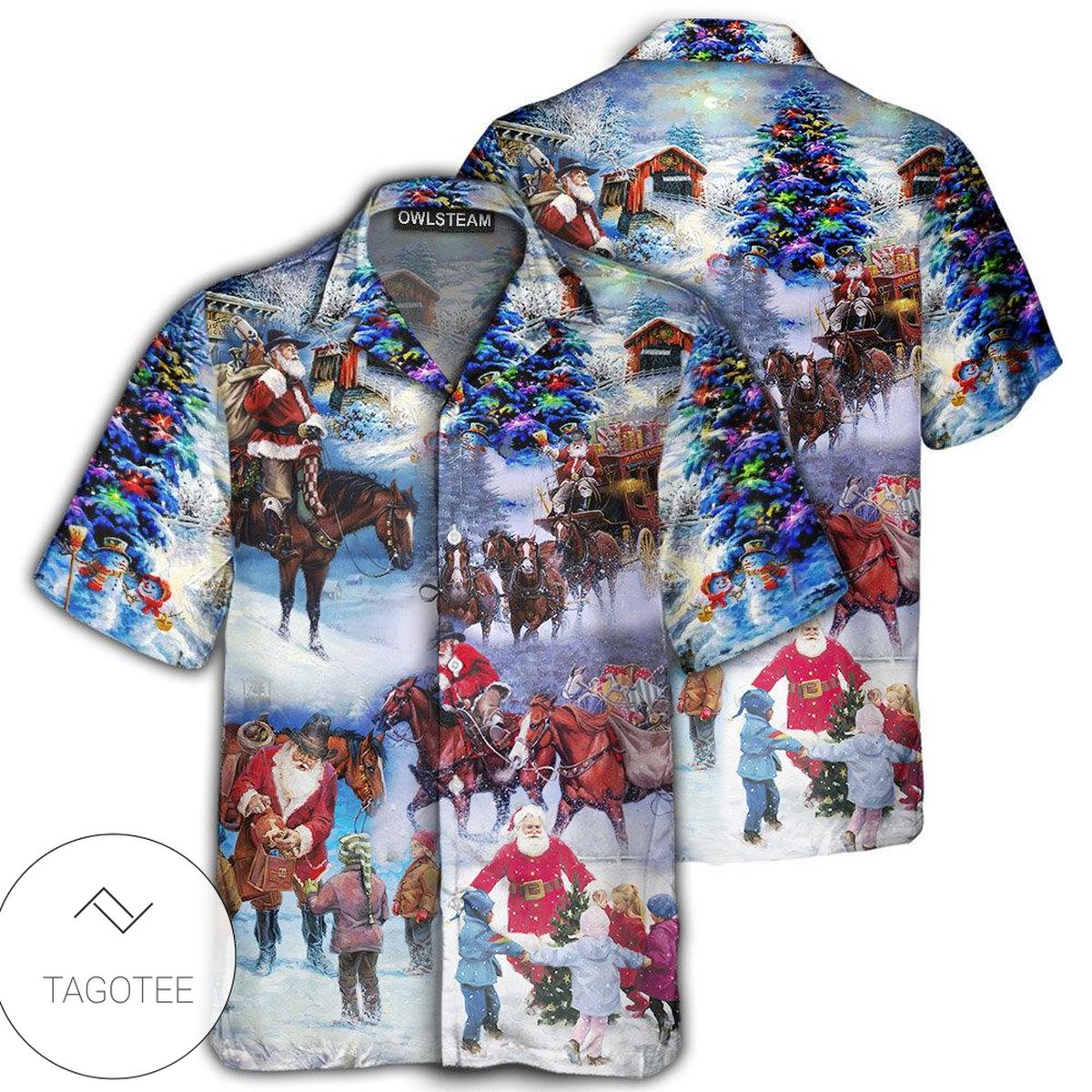 Santa Cowboy Christmas Love Children Hawaiian Shirt Santa Cowboy Christmas Love Children Hawaiian Shirt