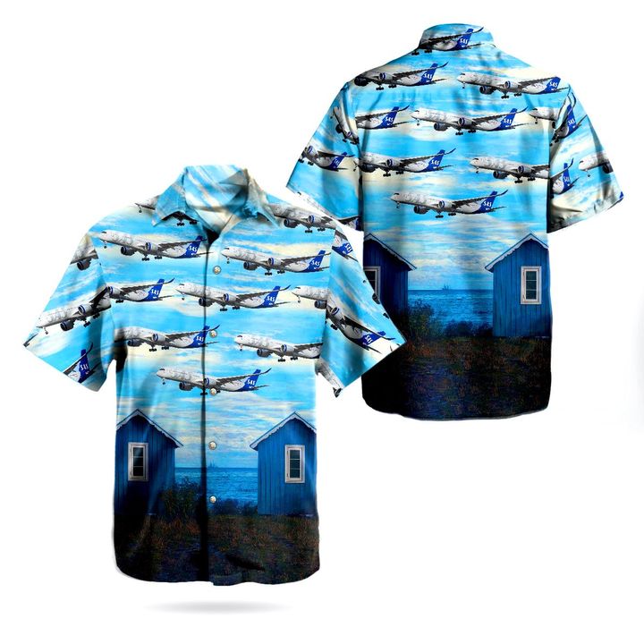 Sas Scandinavian Airlines Airbus A350-941 Hawaiian Shirt Sas Scandinavian Airlines Airbus A350-941 Hawaiian Shirt