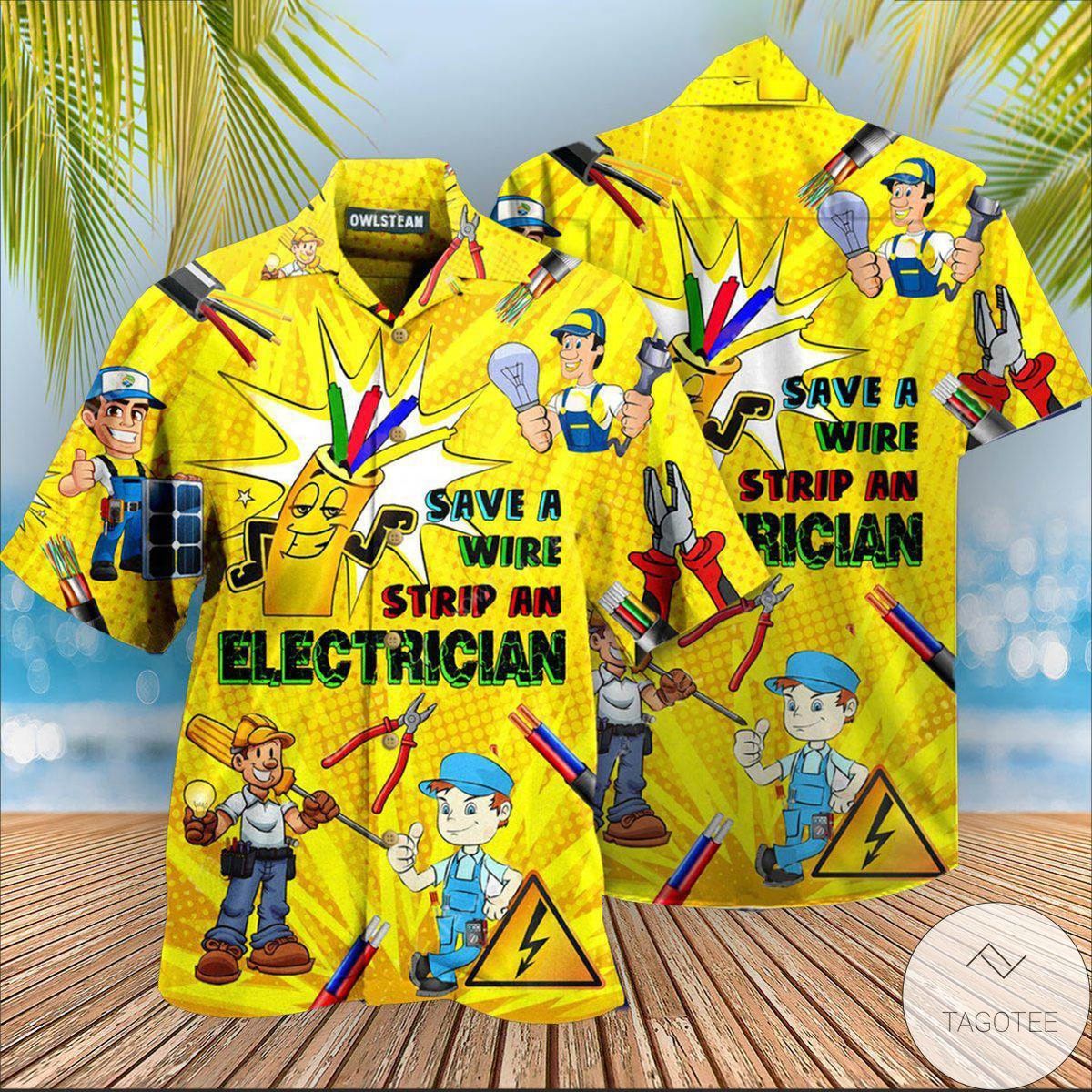 Save A Wire Strip An Electrician Hawaiian Shirt Save A Wire Strip An Electrician Hawaiian Shirt