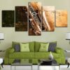 Saxophone And Sheet - Music 5 Panel Canvas Art Wall Decor