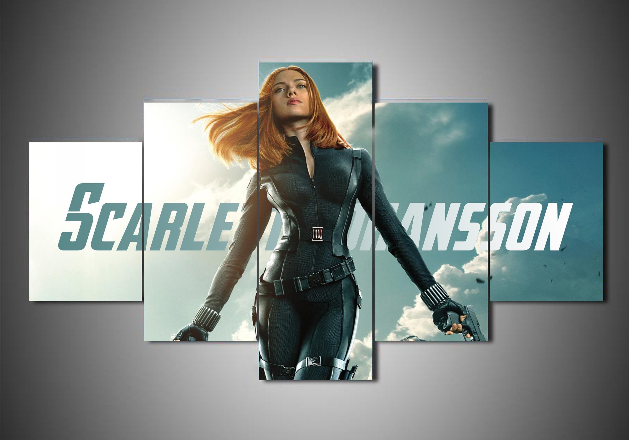 Scarlett Johansson 1 - Famous Person 5 Panel Canvas Art Wall Decor Scarlett Johansson 1 - Famous Person 5 Panel Canvas Art Wall Decor