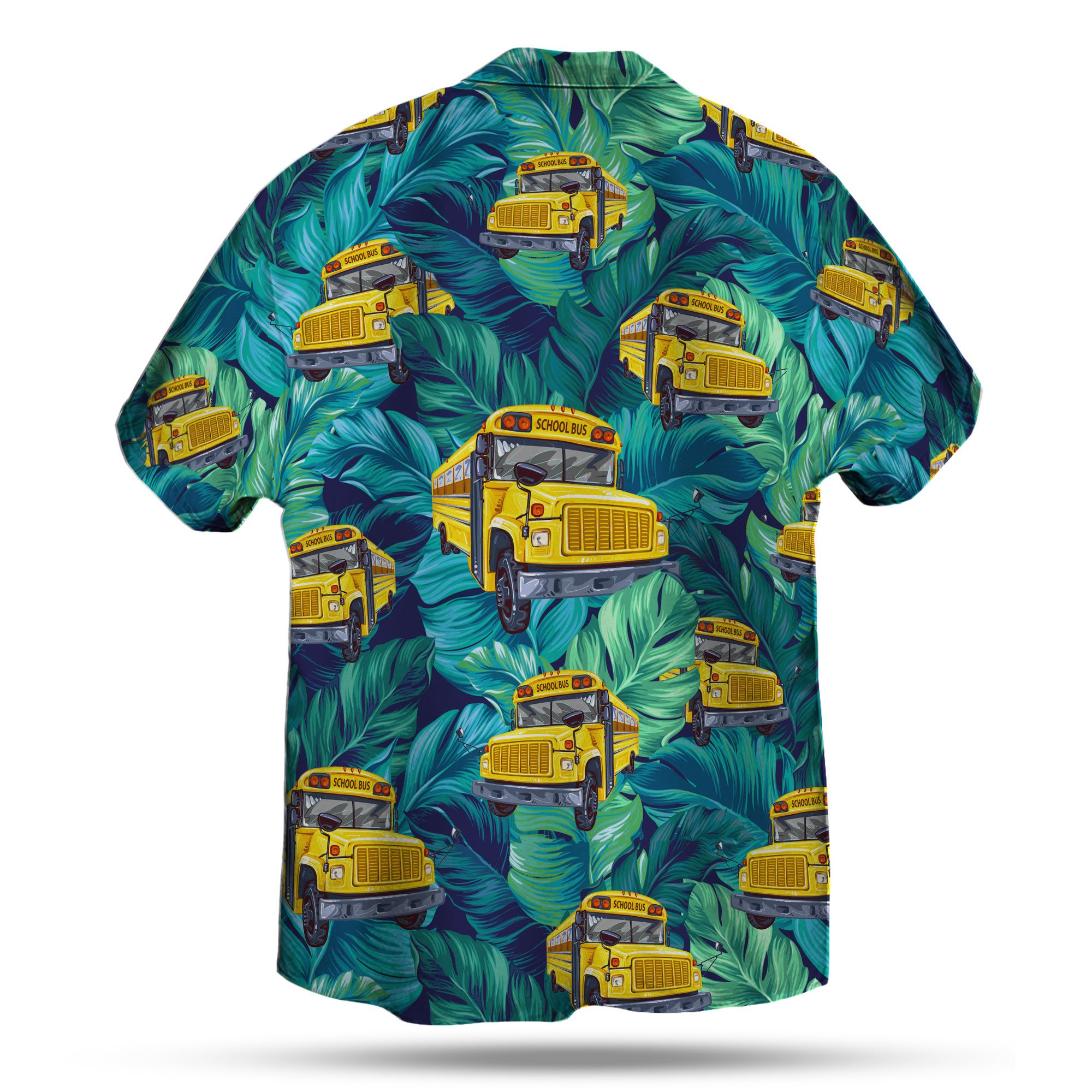 School Bus Pattern Hawaiian Shirt School Bus Pattern Hawaiian Shirt