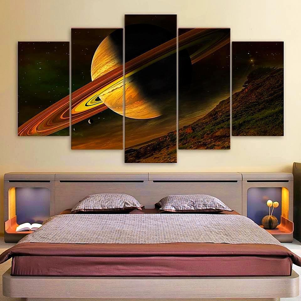 Science Space Fantasy Planet - Space Universe 5 Panel Canvas Art Wall Decor Science Space Fantasy Planet - Space Universe 5 Panel Canvas Art Wall Decor
