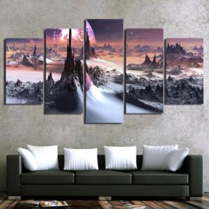 Science Space Galaxy - Nature 5 Panel Canvas Art Wall Decor