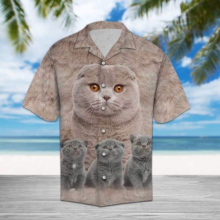 Scottish Fold Great Hawaiian Shirt Summer Button Up Scottish Fold Great Hawaiian Shirt Summer Button Up
