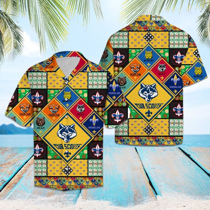 Scout Team Hawaiian Shirt Summer Button Up Scout Team Hawaiian Shirt Summer Button Up