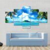 Sea From Tropical Coast - Nature 5 Panel Canvas Art Wall Decor