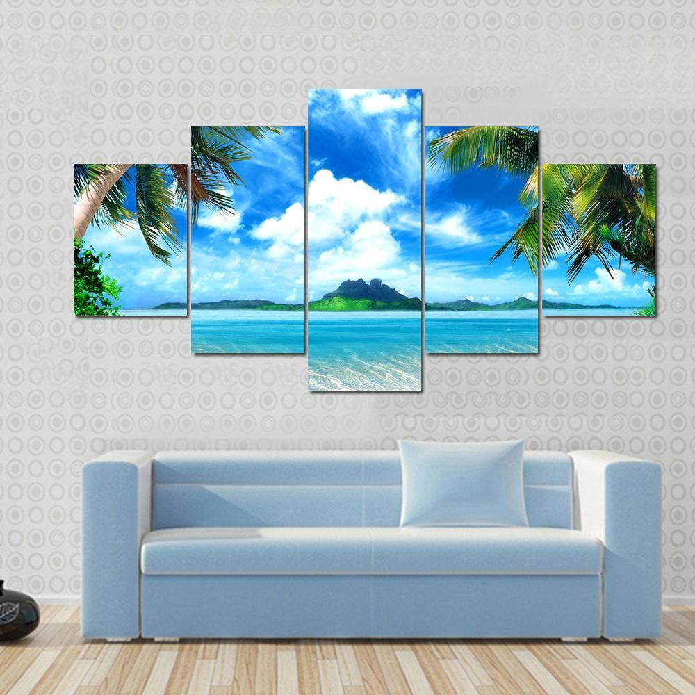 Sea From Tropical Coast - Nature 5 Panel Canvas Art Wall Decor Sea From Tropical Coast - Nature 5 Panel Canvas Art Wall Decor