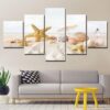 Sea Shell Beach 02 - Nature 5 Panel Canvas Art Wall Decor