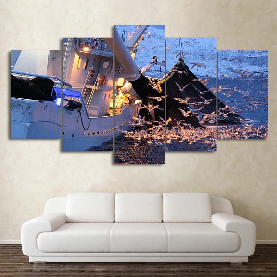 Sea Swallow - Fishing 5 Panel Canvas Art Wall Decor Sea Swallow - Fishing 5 Panel Canvas Art Wall Decor
