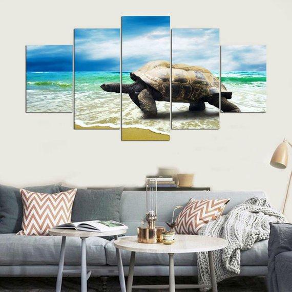Sea Turtle 02 - Animal 5 Panel Canvas Art Wall Decor Sea Turtle 02 - Animal 5 Panel Canvas Art Wall Decor