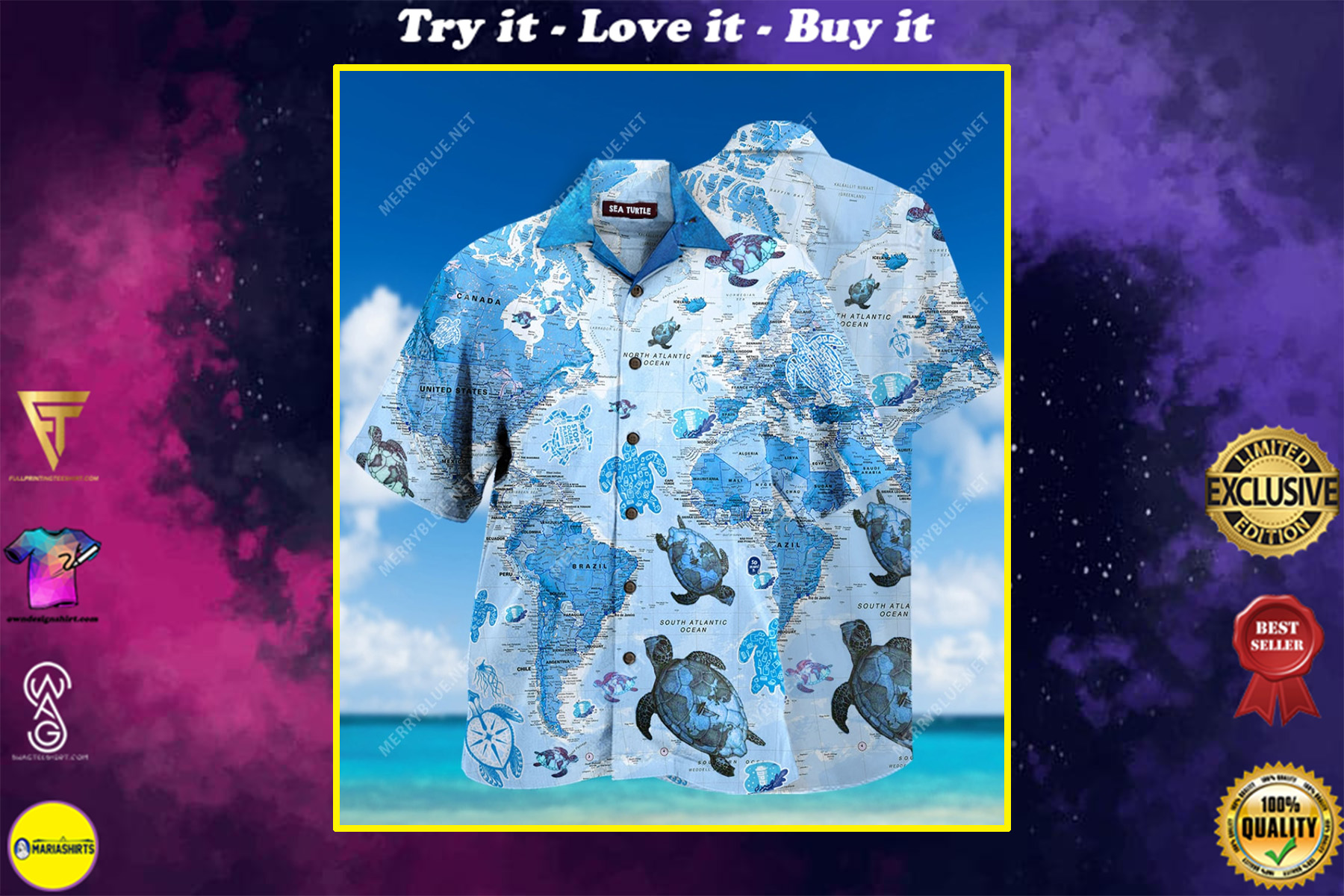 Sea Turtle Full Printing Hawaiian Shirt Sea Turtle Full Printing Hawaiian Shirt