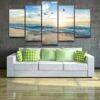 Sea Wave Beach Seagull Birds - Nature 5 Panel Canvas Art Wall Decor