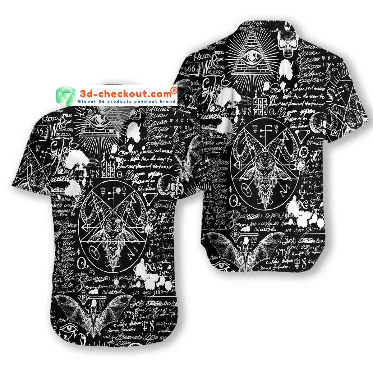 Seamless Occultism Satanic Goth Hawaiian Shirt Seamless Occultism Satanic Goth Hawaiian Shirt