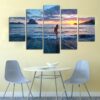 Seaside Sexy Beauty Hot Woman - Abstract 5 Panel Canvas Art Wall Decor
