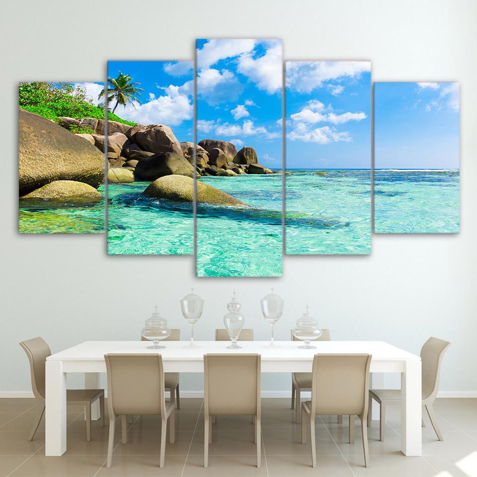 Seaside - Nature 5 Panel Canvas Art Wall Decor Seaside - Nature 5 Panel Canvas Art Wall Decor
