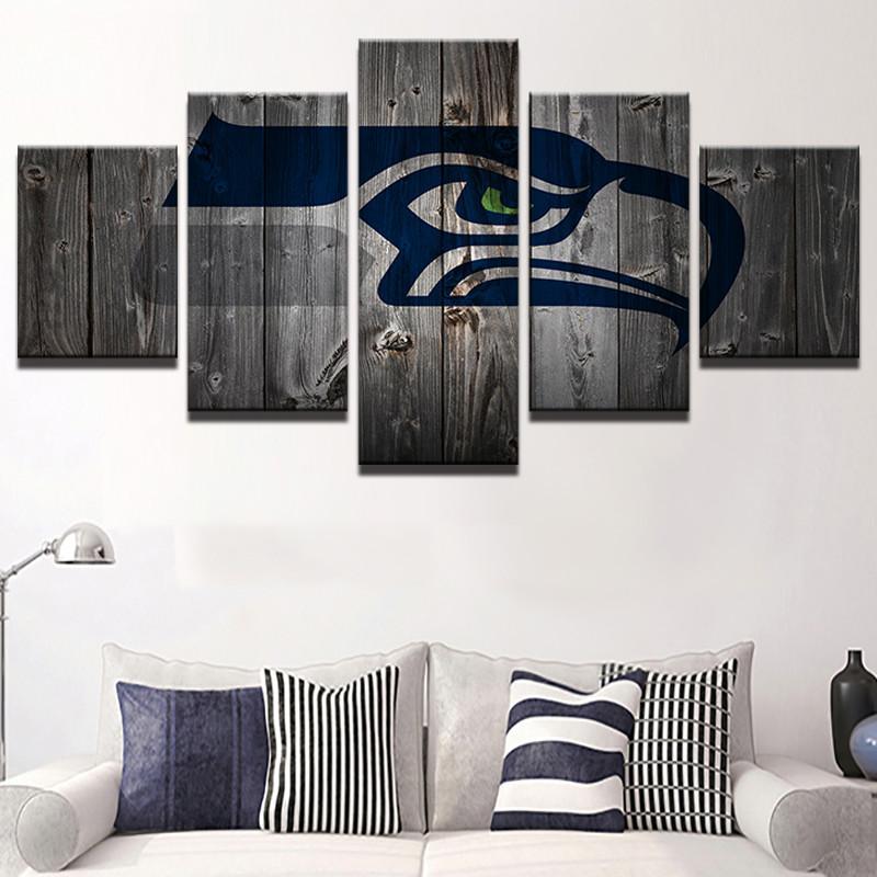 Seattle Seahawks Football - Sport 5 Panel Canvas Art Wall Decor Seattle Seahawks Football - Sport 5 Panel Canvas Art Wall Decor