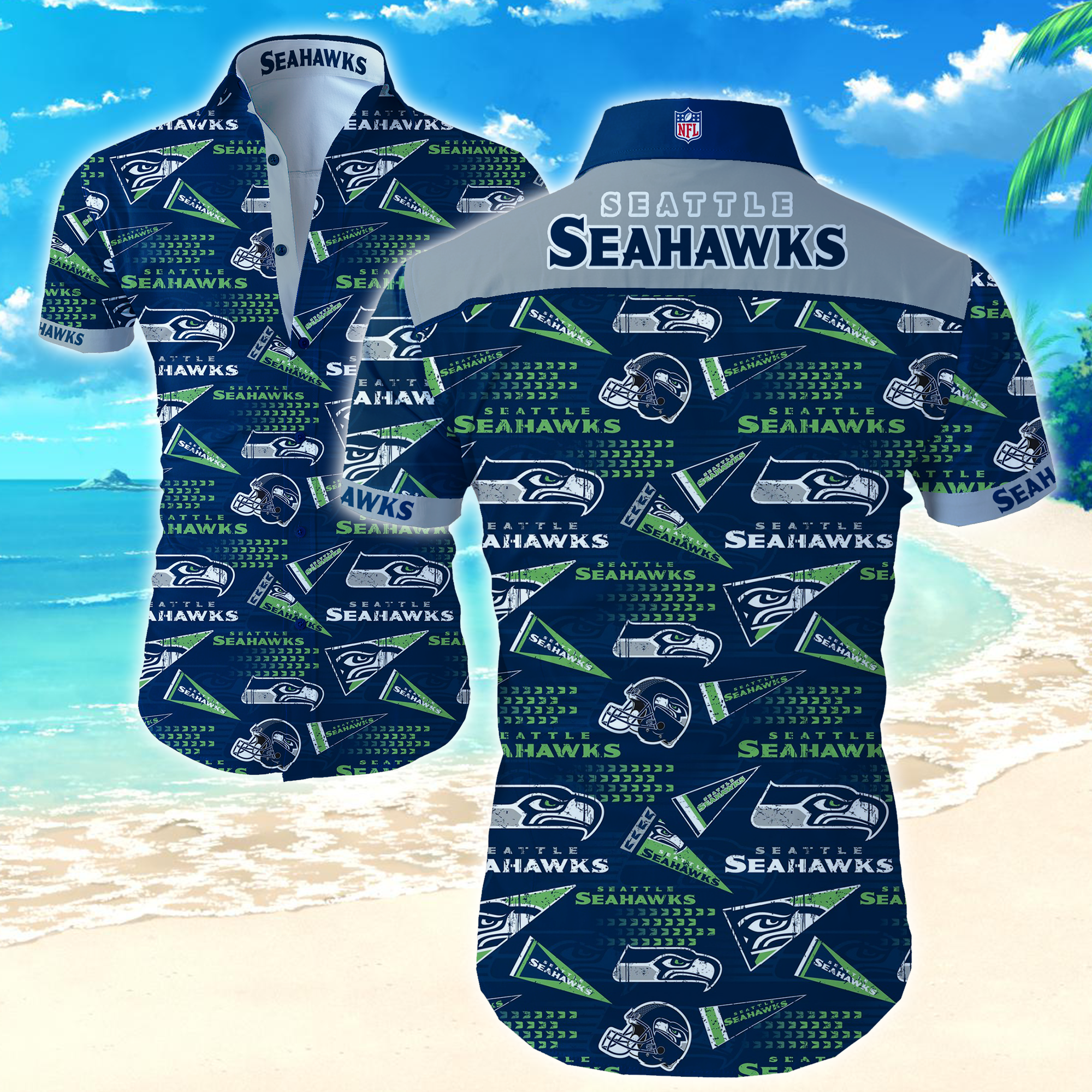 Seattle Seahawks Hawaiian Shirt Summer Button Up Seattle Seahawks Hawaiian Shirt Summer Button Up