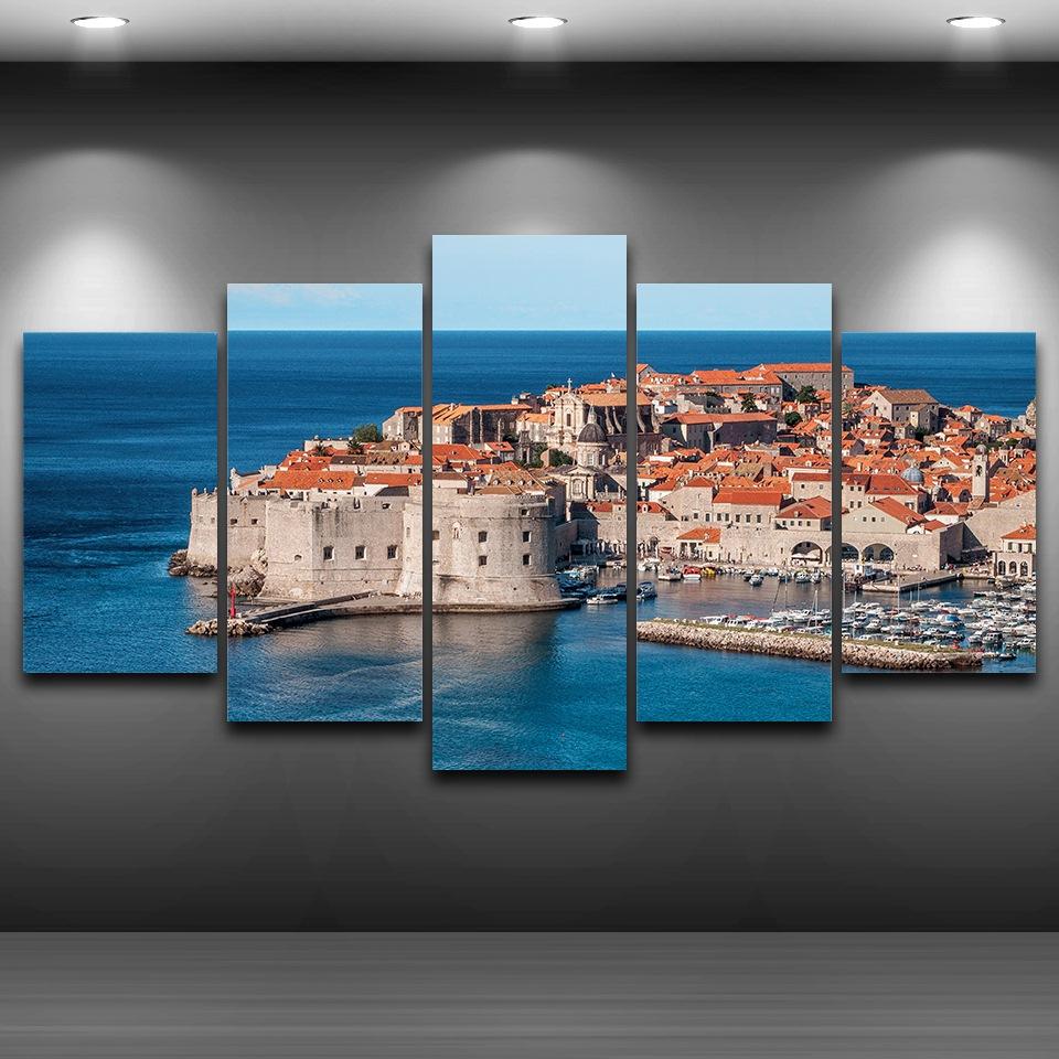 Seaview Building - Nature 5 Panel Canvas Art Wall Decor Seaview Building - Nature 5 Panel Canvas Art Wall Decor