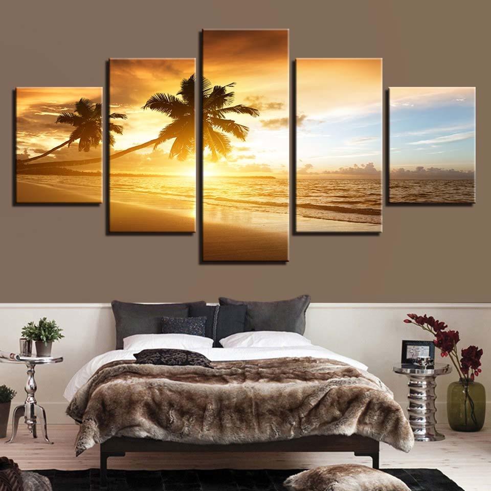 Seaview Sky 1 - Nature 5 Panel Canvas Art Wall Decor Seaview Sky 1 - Nature 5 Panel Canvas Art Wall Decor