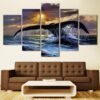 Seaview Tail Of The Fish - Animal 5 Panel Canvas Art Wall Decor
