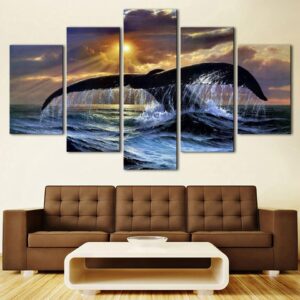 Seaview Tail Of The Fish - Animal 5 Panel Canvas Art Wall Decor