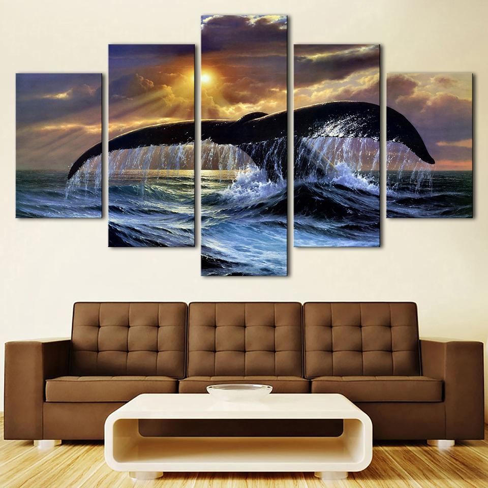 Seaview Tail Of The Fish - Animal 5 Panel Canvas Art Wall Decor Seaview Tail Of The Fish - Animal 5 Panel Canvas Art Wall Decor