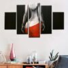 Sexy Girl Back Oil Beauty - Abstract 5 Panel Canvas Art Wall Decor