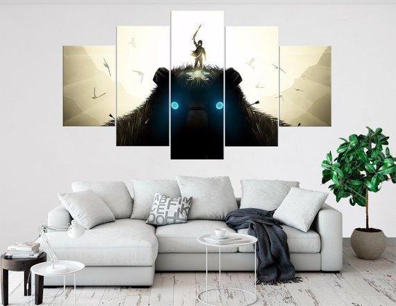 Shadow Of The Colossus - Gaming 5 Panel Canvas Art Wall Decor Shadow Of The Colossus - Gaming 5 Panel Canvas Art Wall Decor