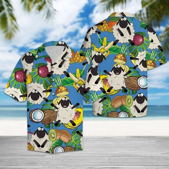 Sheep Love Fruit Hawaiian Shirt Summer Button Up Sheep Love Fruit Hawaiian Shirt Summer Button Up