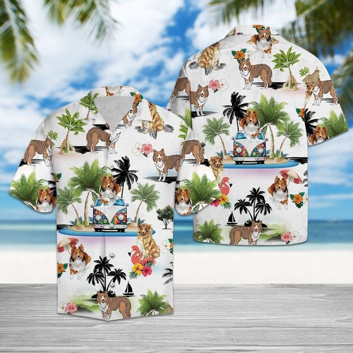 Shetland Sheepdog Vacation Hawaiian Shirt Summer Button Up Shetland Sheepdog Vacation Hawaiian Shirt Summer Button Up