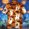 Shiba Inu Dog Halloween Pumpkin Hawaiian Shirt
